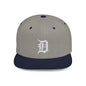 Detroit D Flat Bill Snapback Hat - Embroidered Baseball Cap, Detroit English D