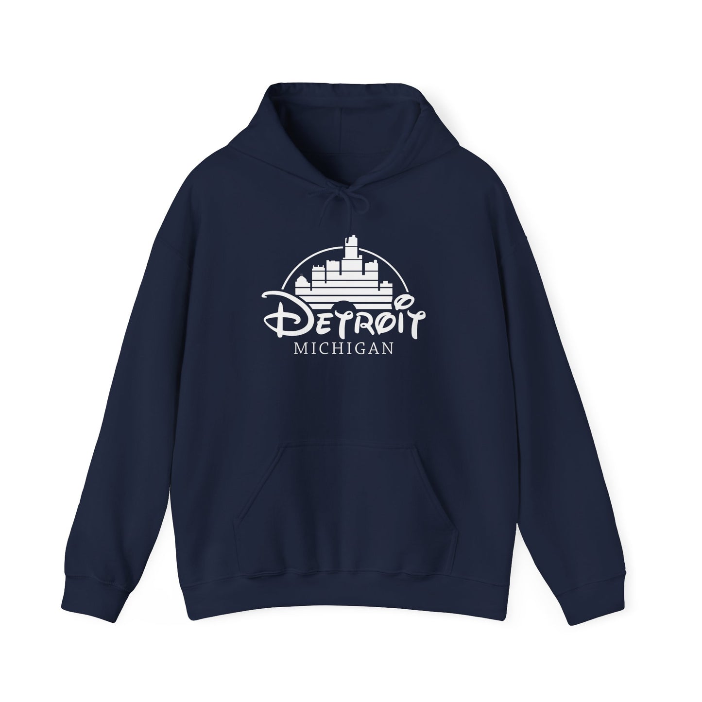 Detroit Michigan walt disney style font Unisex Heavy Blend™ Hooded Sweatshirt