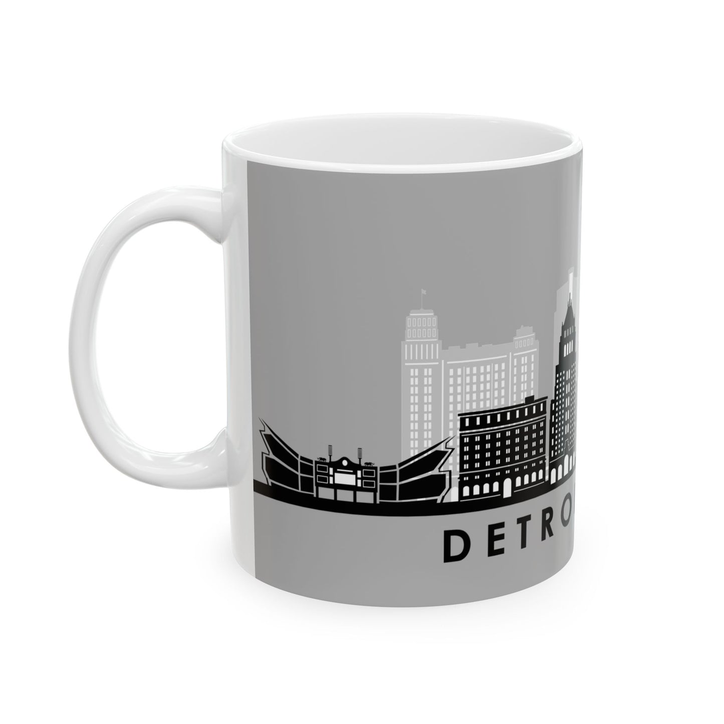 Detroit City Skyline Ceramic Mug