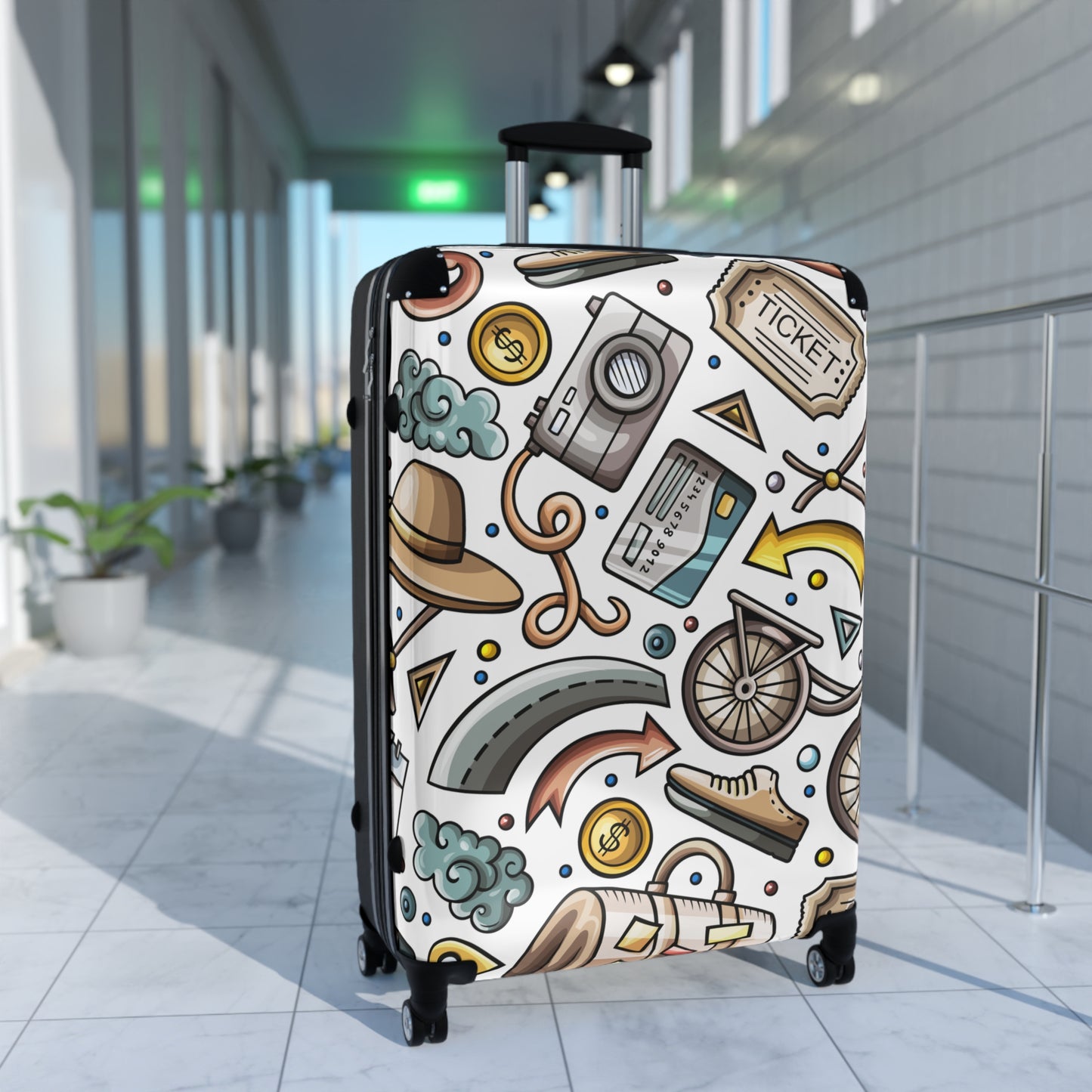 Vintage Travel Suitcase, Retro Style Luggage for Traveling, Modern Design