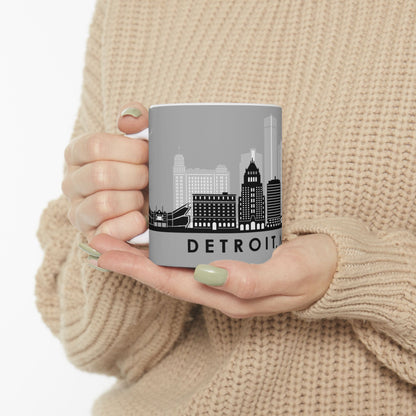 Detroit City Skyline Ceramic Mug