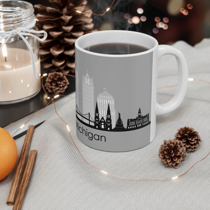 Detroit City Skyline Ceramic Mug