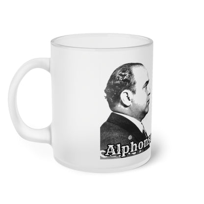 Frosted Glass Mug, Al Capone's Mug Shot, Gangster Mug, Vintage Criminal Cup,