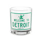 Welcome to Detroit Street Sign Rocks Glass, 10oz