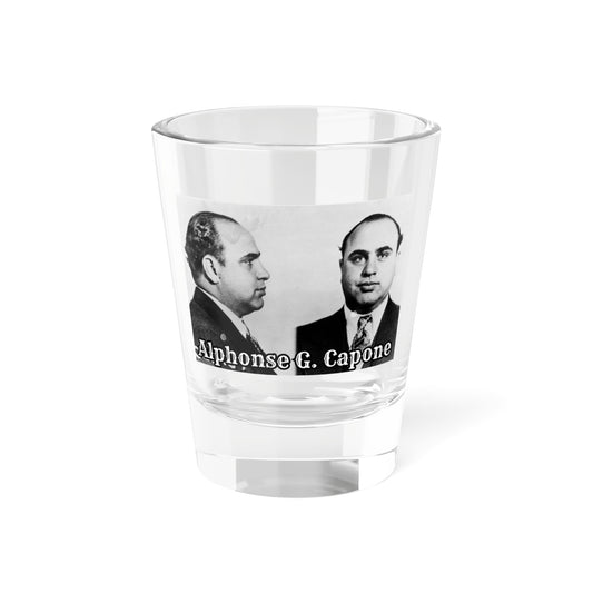 Shot Glass, Al Capone Mug Shot, Vintage Gangster Decor, Mafia Theme Party Favor,