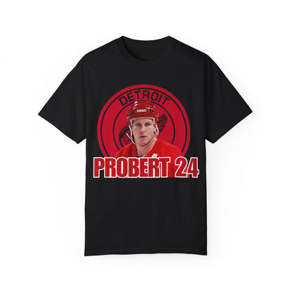 Bob Probert Detroit Red Wings #24 Unisex Garment-Dyed T-shirt, Vintage Hockey