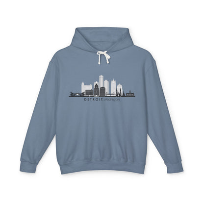 Detroit City Skyline Lightweight Hoodie