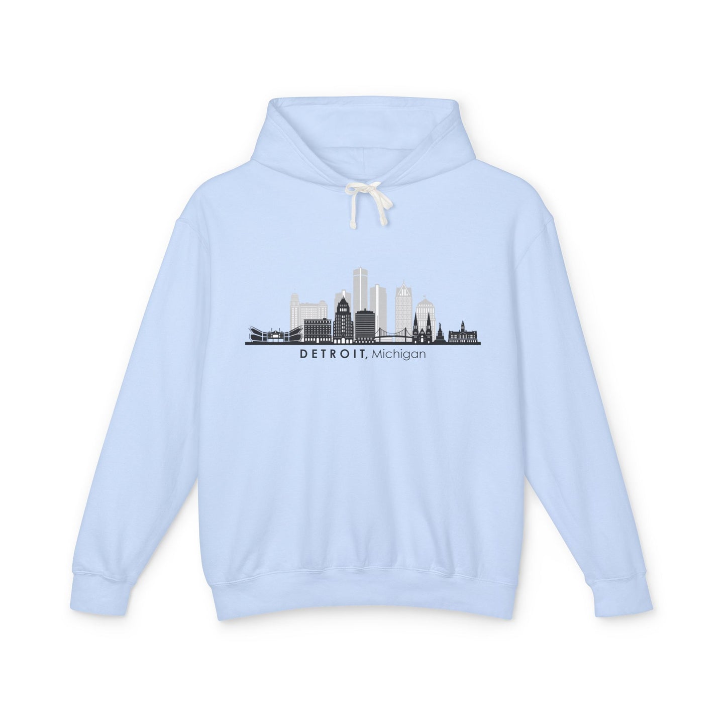 Detroit City Skyline Lightweight Hoodie