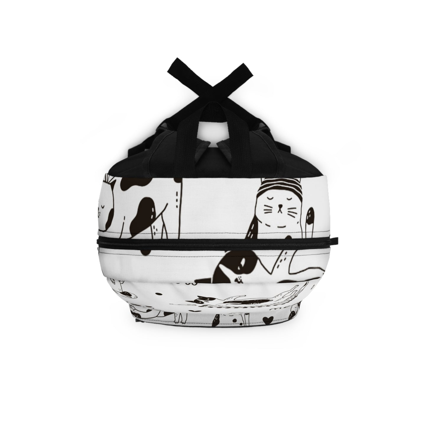 Cat Backpack, Black and White Cat Pattern, School Bag, Travel Backpack, Animal