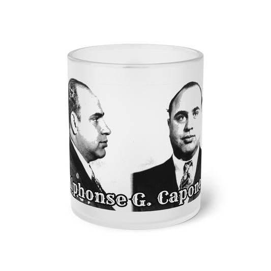 Frosted Glass Mug, Al Capone's Mug Shot, Gangster Mug, Vintage Criminal Cup,