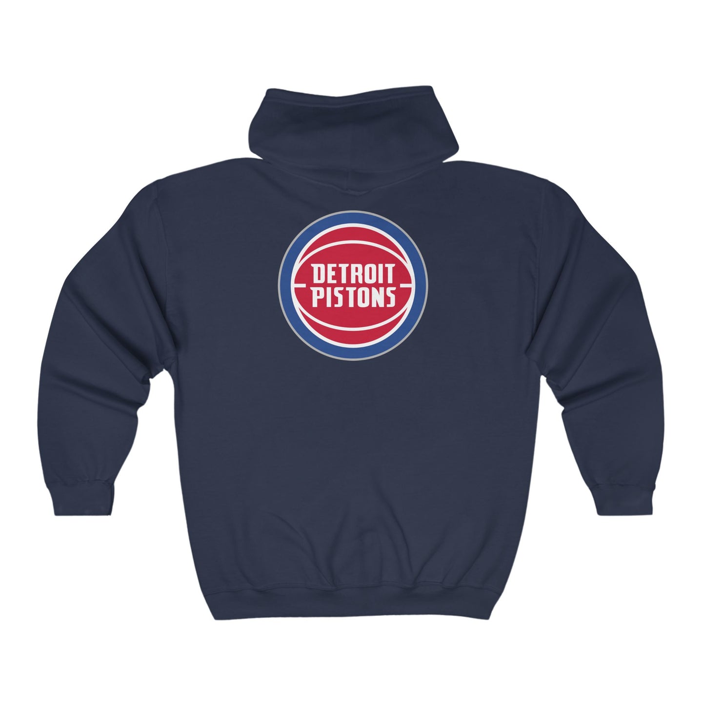 Detroit Pistons Zip Hoodie, Basketball Team Sweatshirt, Sports Fan Apparel, Full