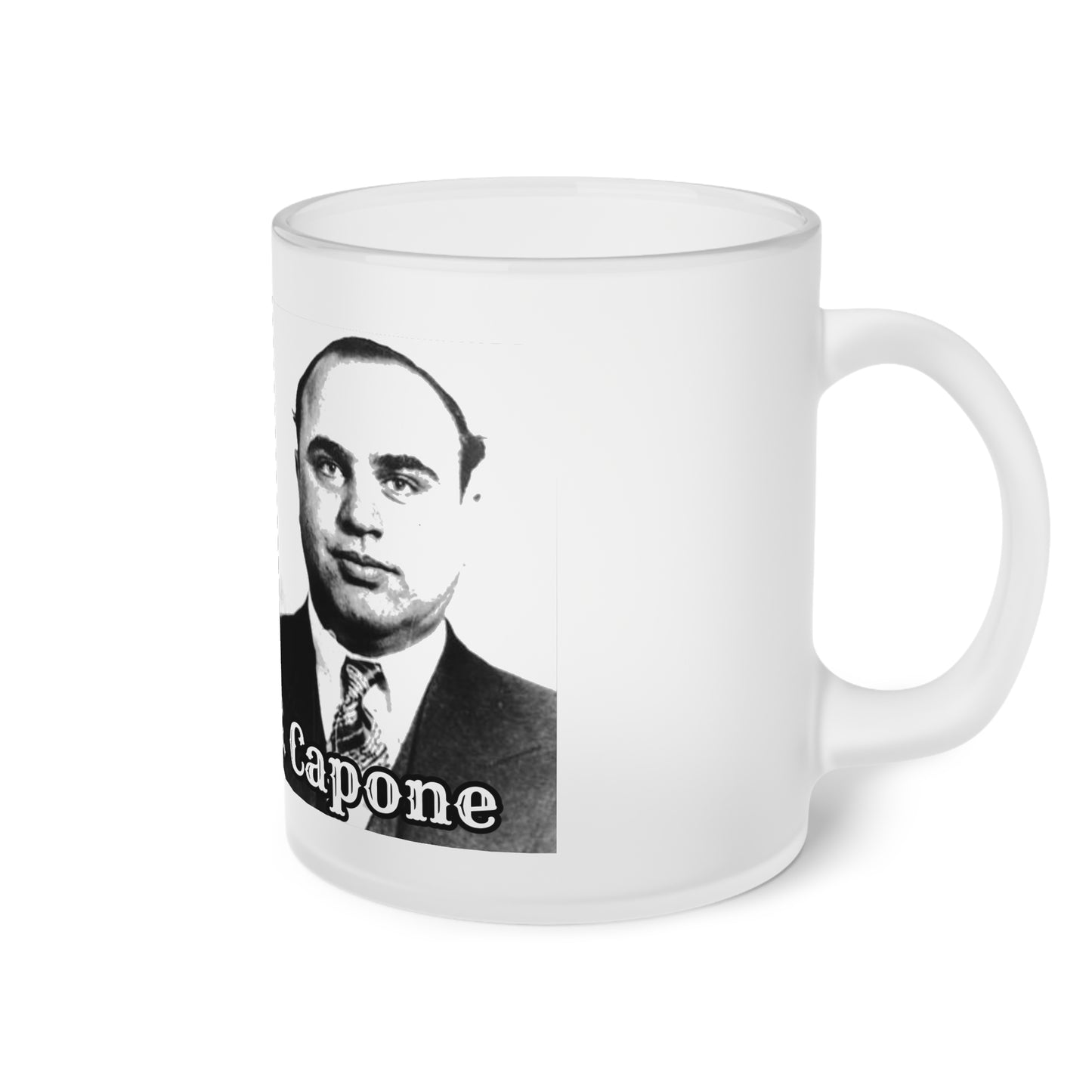 Frosted Glass Mug, Al Capone's Mug Shot, Gangster Mug, Vintage Criminal Cup,