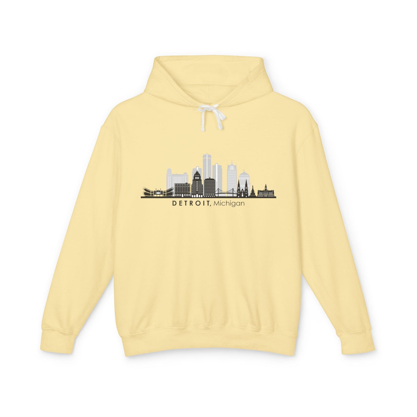 Detroit City Skyline Lightweight Hoodie