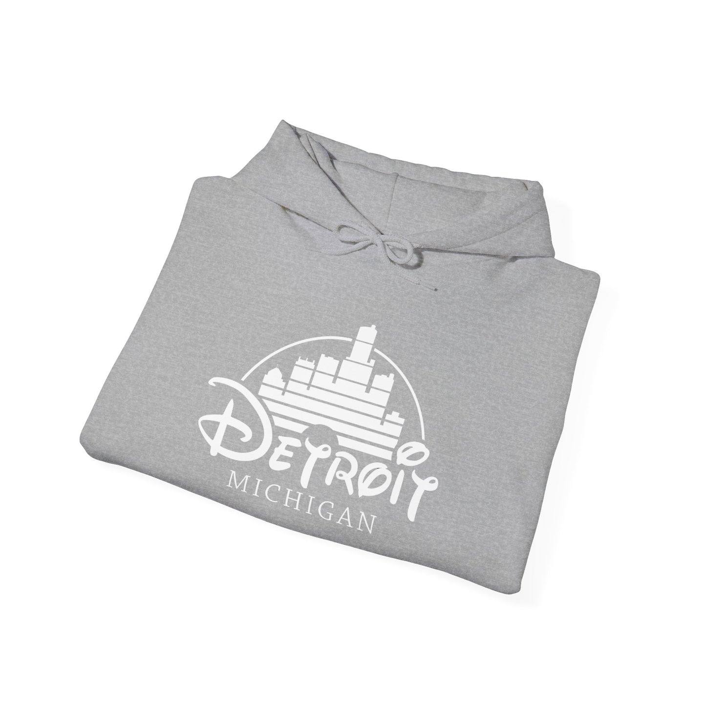 Detroit Michigan walt disney style font Unisex Heavy Blend™ Hooded Sweatshirt