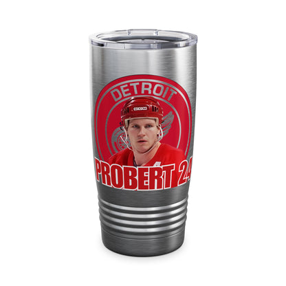 Bob Probert Detroit Red Wings #24 Ringneck Tumbler, 20oz - NHL Hockey Fan Gift,