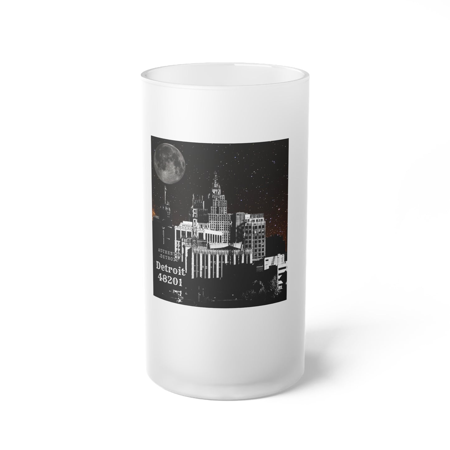 Detroit Frosted Glass Beer Mug Cass Corridor