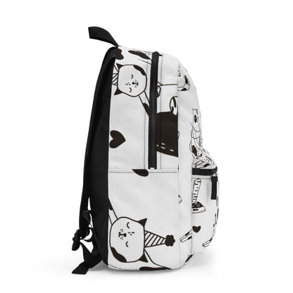 Cat Backpack, Black and White Cat Pattern, School Bag, Travel Backpack, Animal