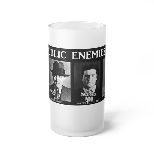 Frosted Glass Beer Mug Public Enemy