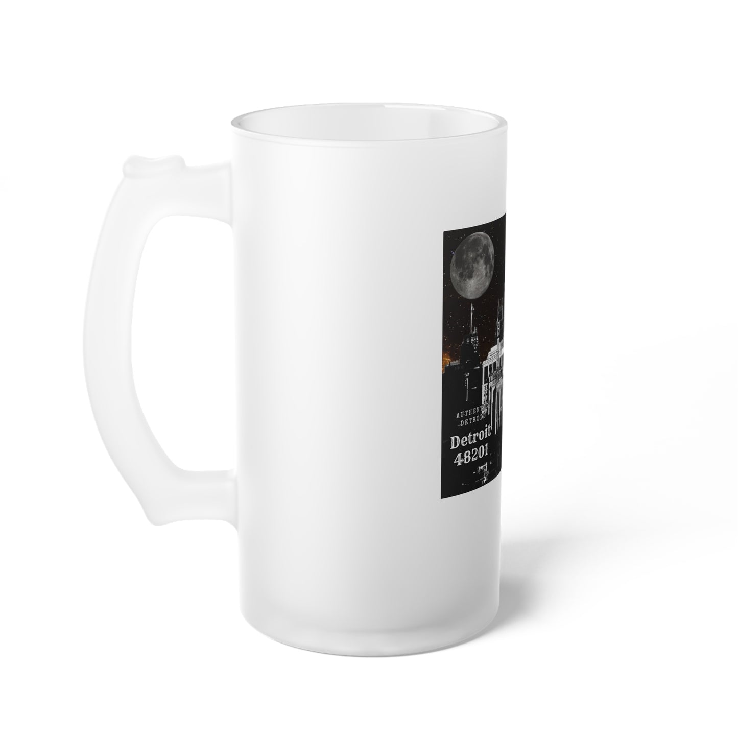 Detroit Frosted Glass Beer Mug Cass Corridor