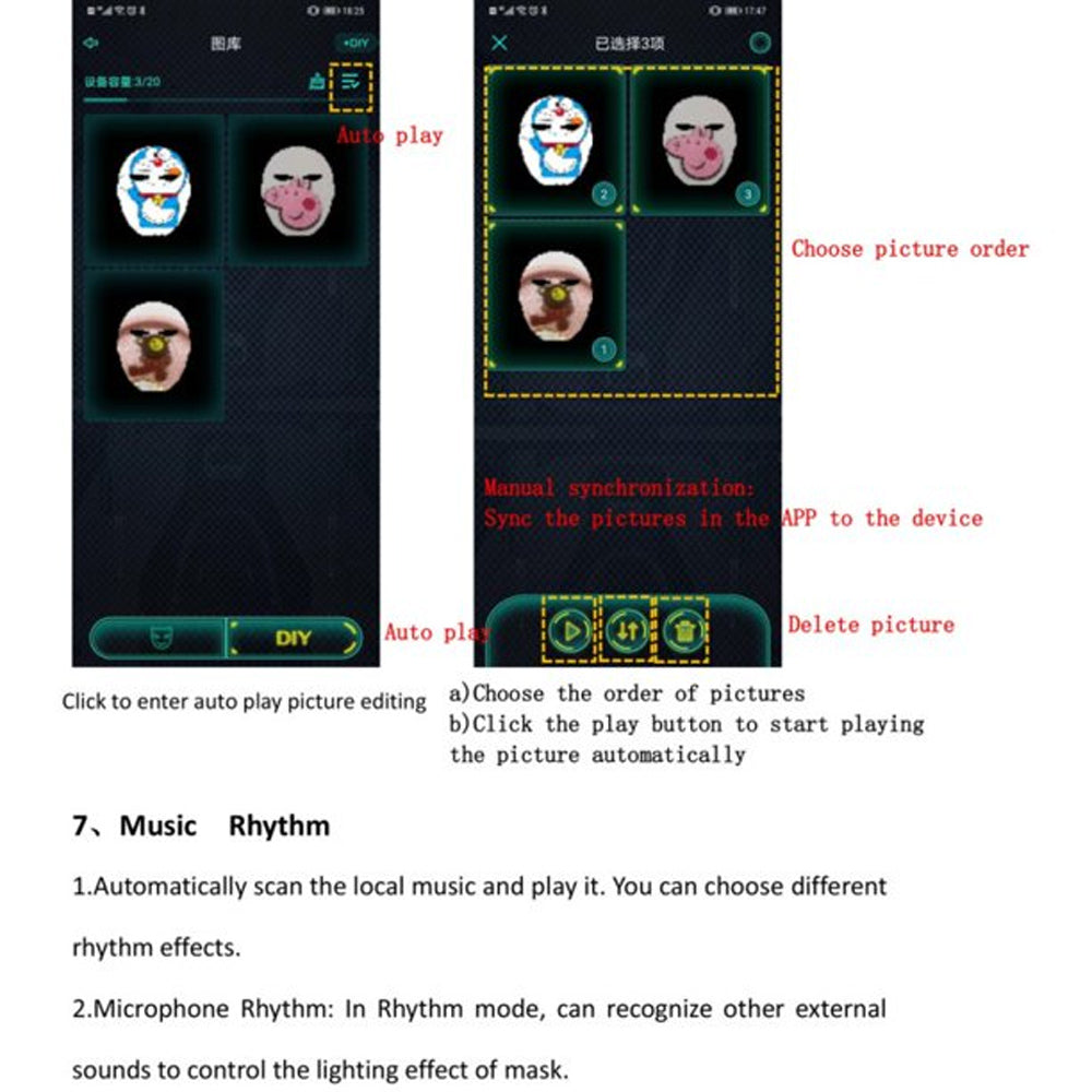 LED Face Transforming Luminous Face Mask for Parties- Battery Powered/USB Rechargeable_20