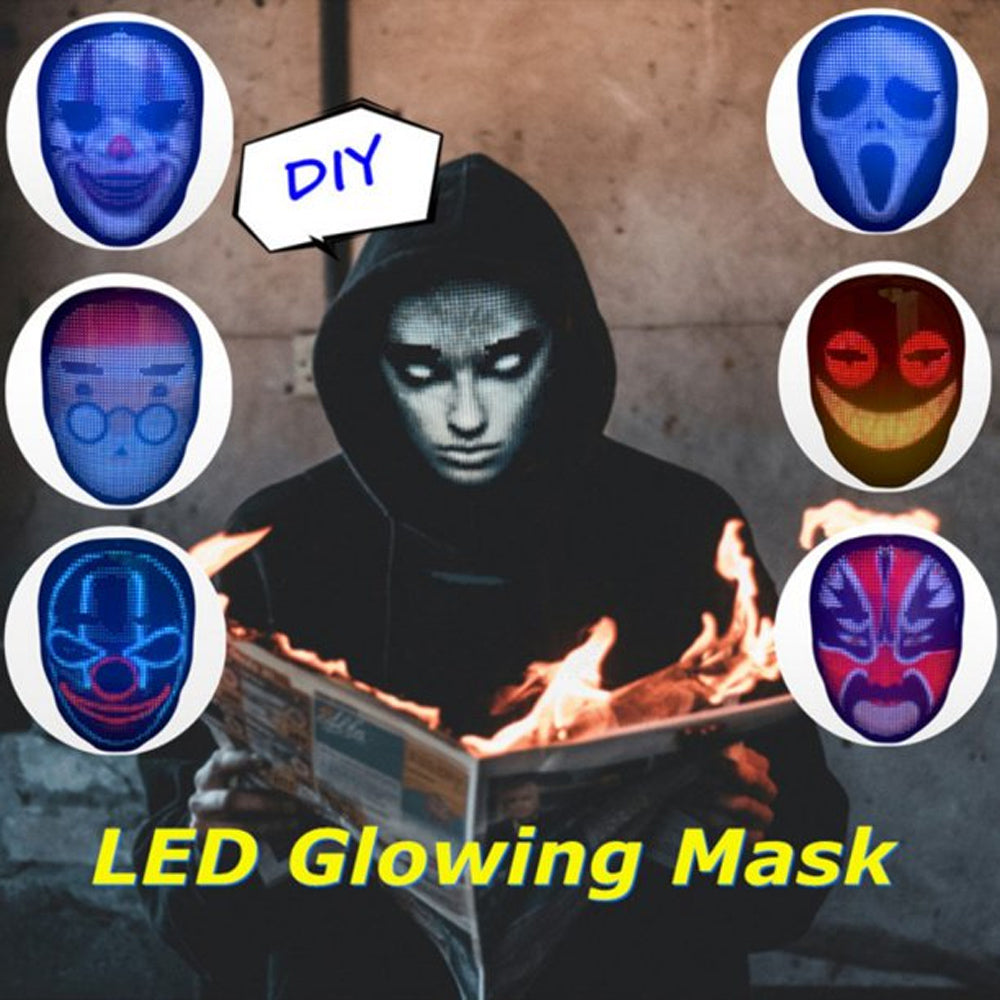 LED Face Transforming Luminous Face Mask for Parties- Battery Powered/USB Rechargeable_9