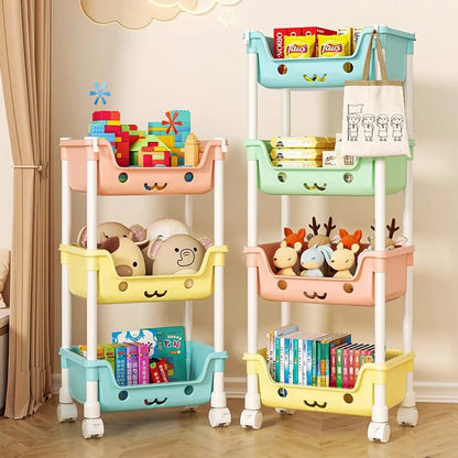 Storage Trolley Toy Rack Bookshelf Organizer Closet Snack_1