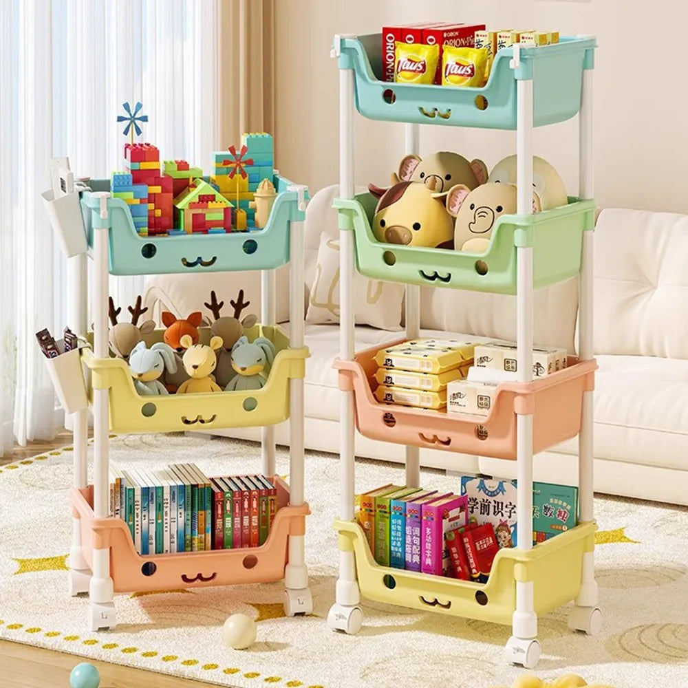 Storage Trolley Toy Rack Bookshelf Organizer Closet Snack_0