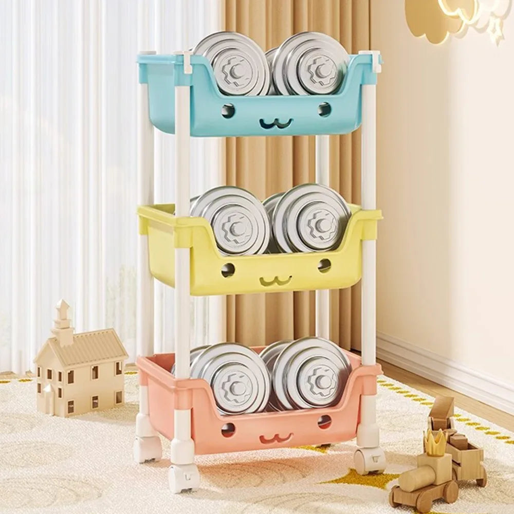 Storage Trolley Toy Rack Bookshelf Organizer Closet Snack_2