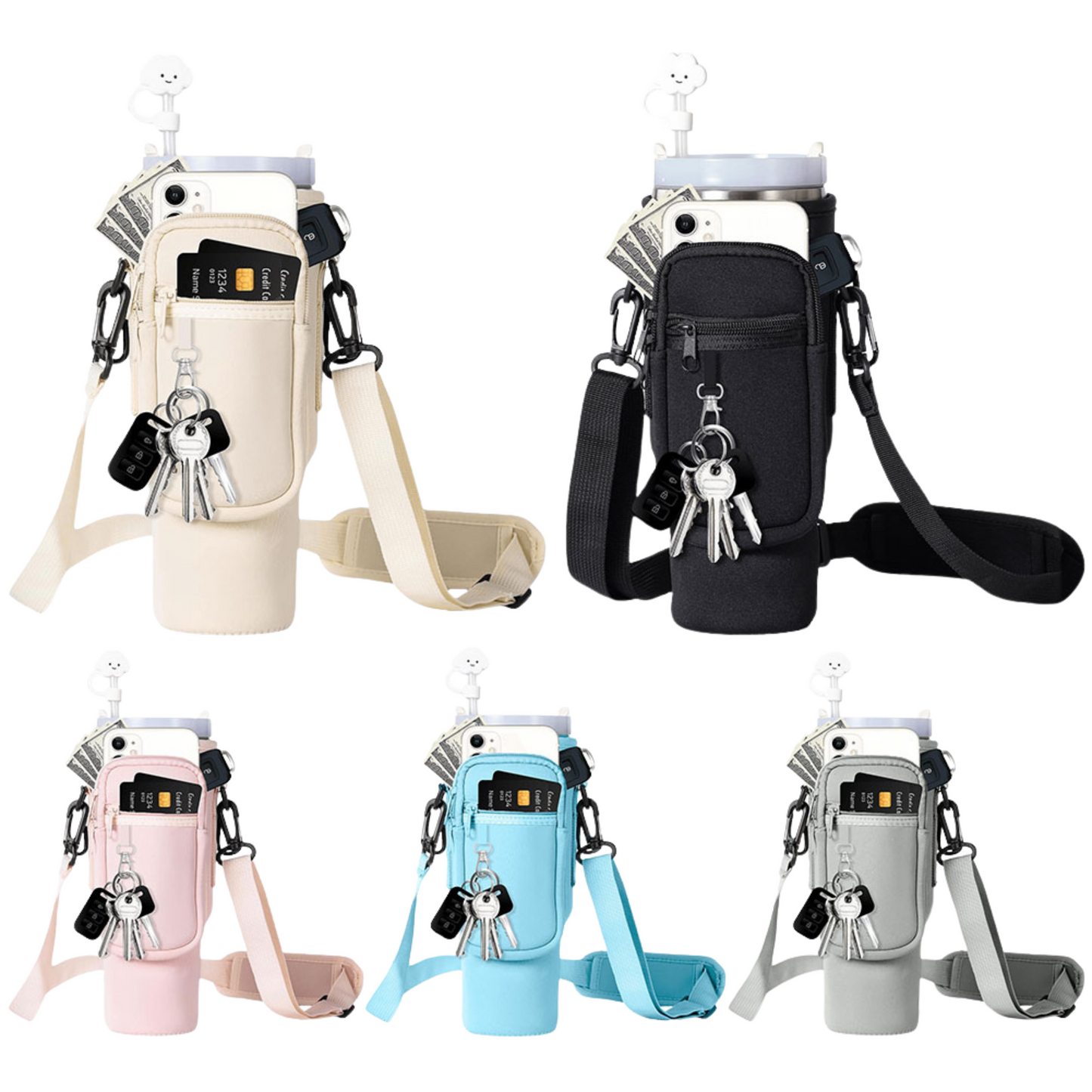 Water Bottle Holder Adjustable Shoulder Strap Water Bottle Bag_2