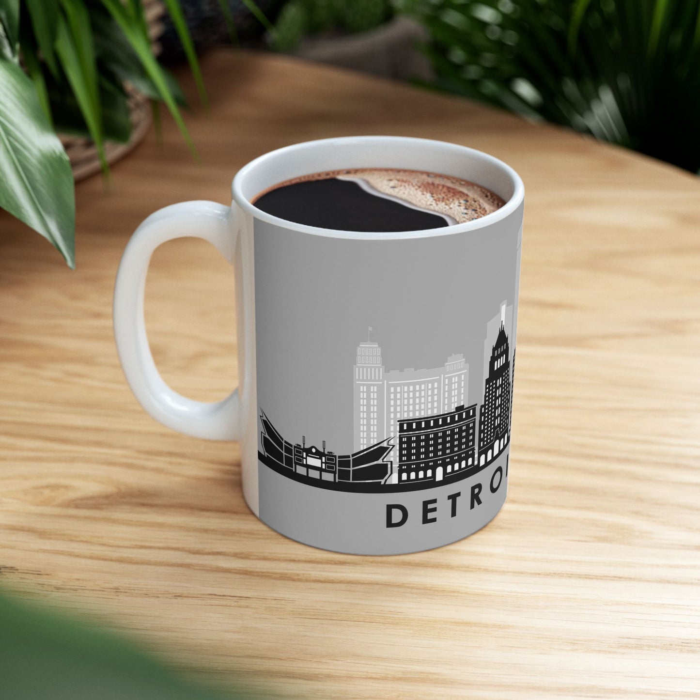 Detroit City Skyline Ceramic Mug