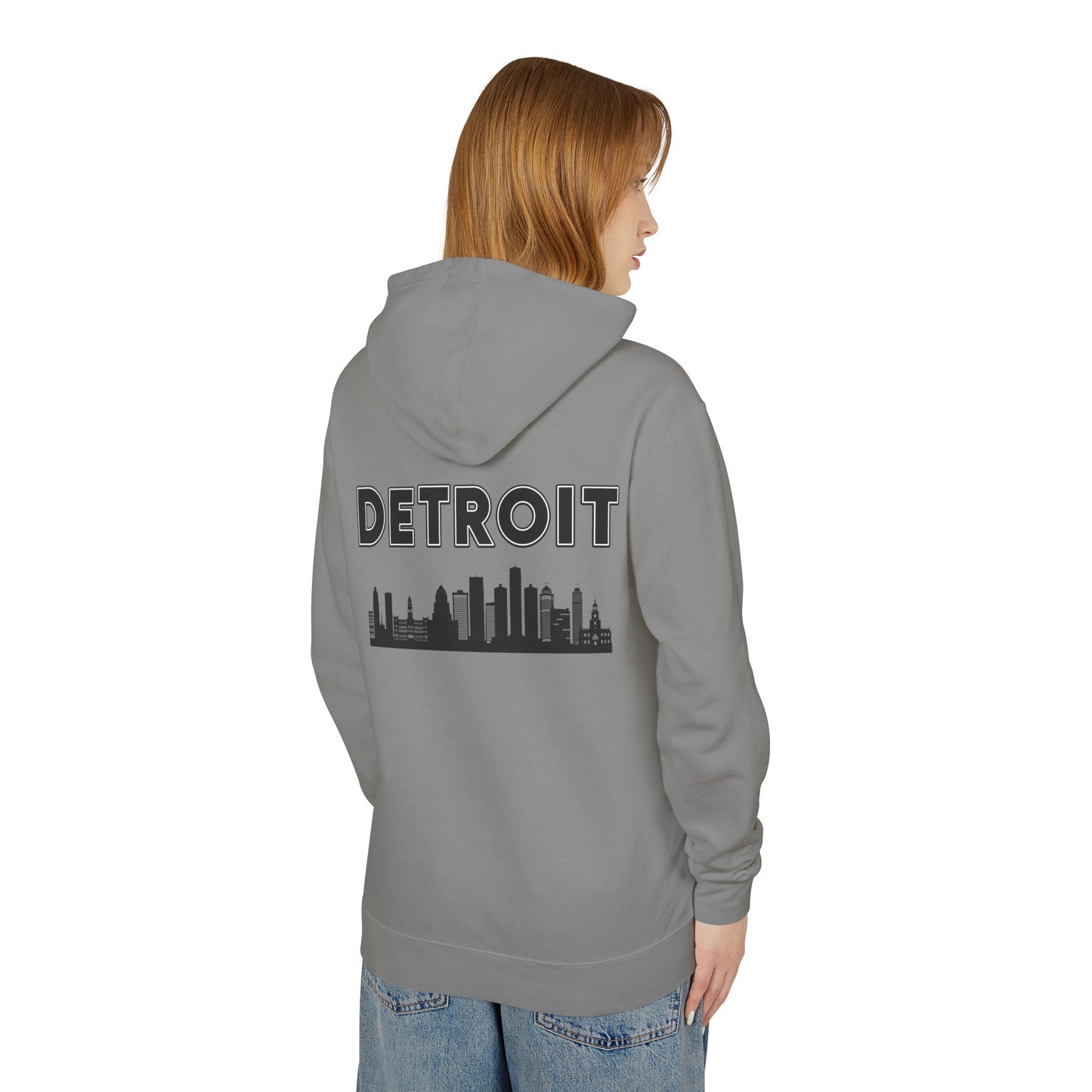 Detroit Style Lightweight Hoodie, Motor City Fashion Sweatshirt, Michigan Urban