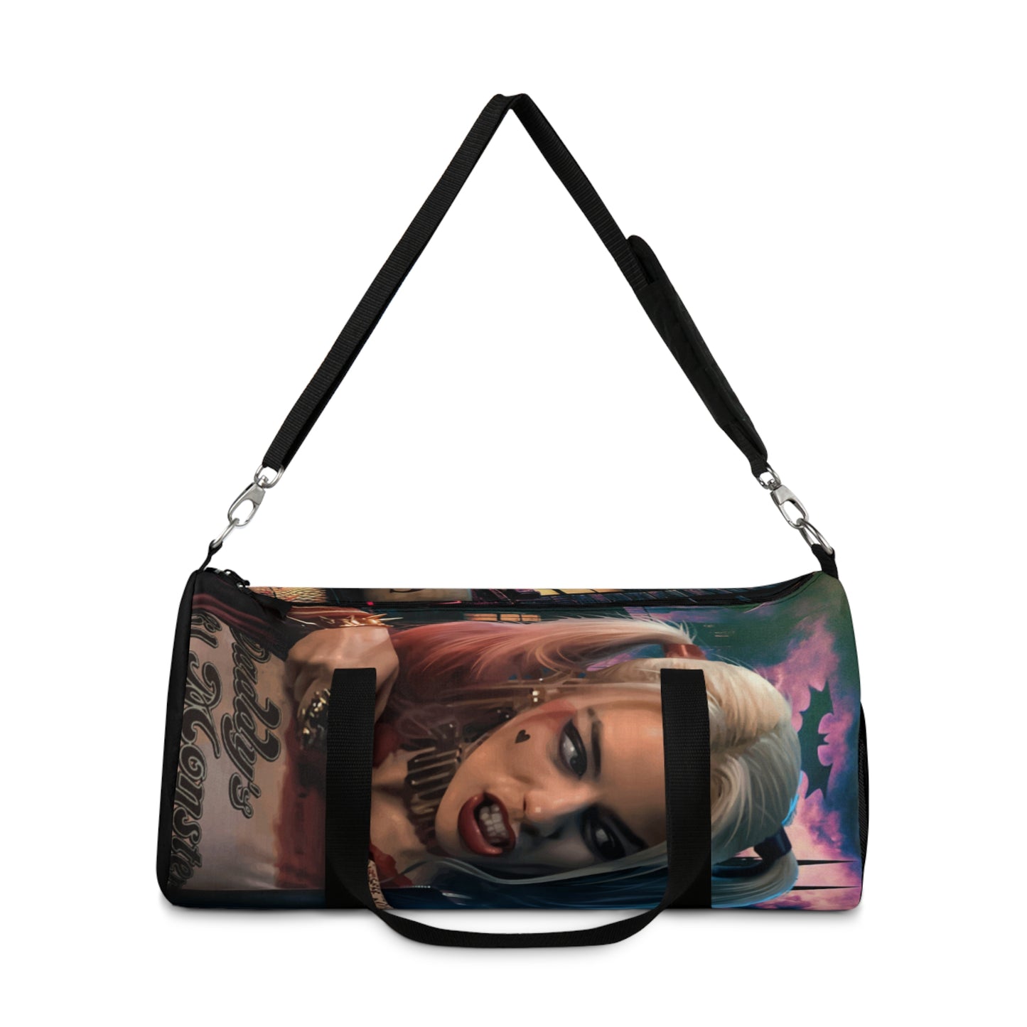 Harley Quinn Duffel Bag, Gym Bag, Workout Bag, Travel Bag, Fan Art Duffel, Comic