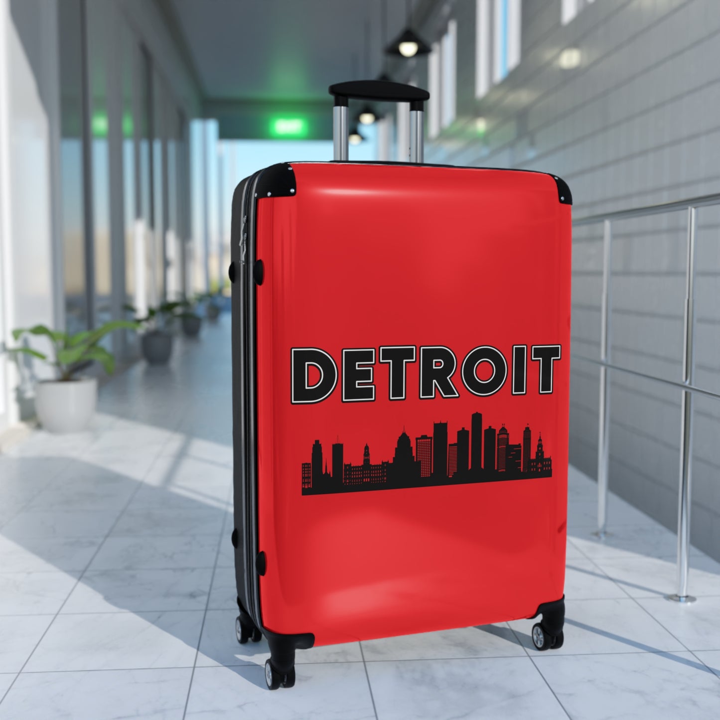 Suitcases with Detroit Skyline, Travel Luggage, Vacation Bags, Traveling Gear,