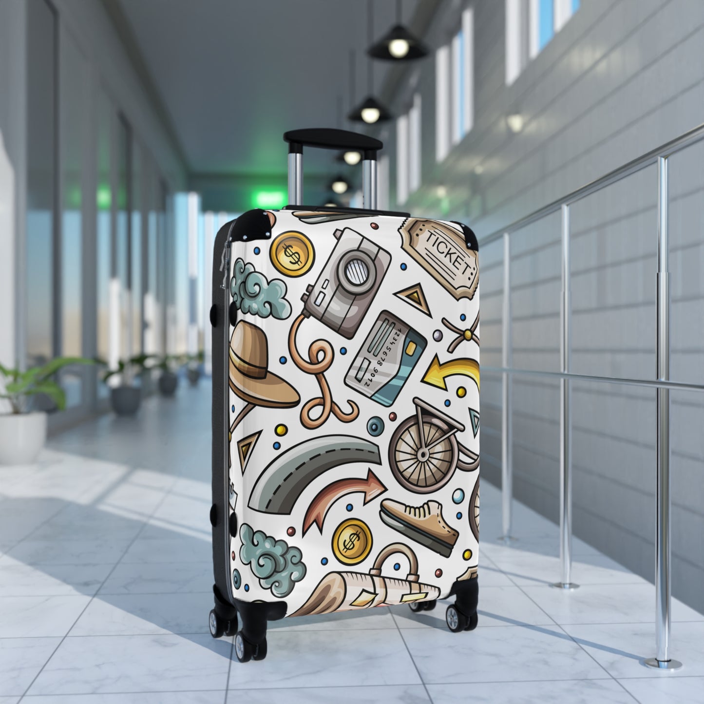 Vintage Travel Suitcase, Retro Style Luggage for Traveling, Modern Design