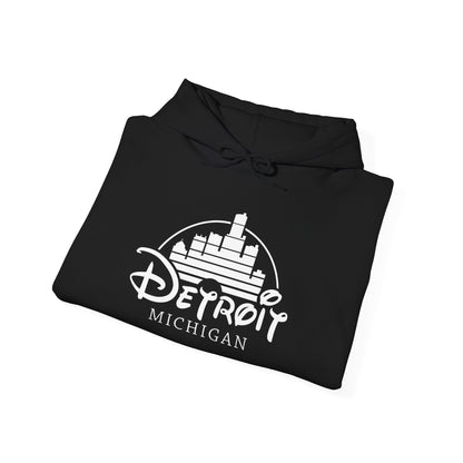 Detroit Michigan walt disney style font Unisex Heavy Blend™ Hooded Sweatshirt