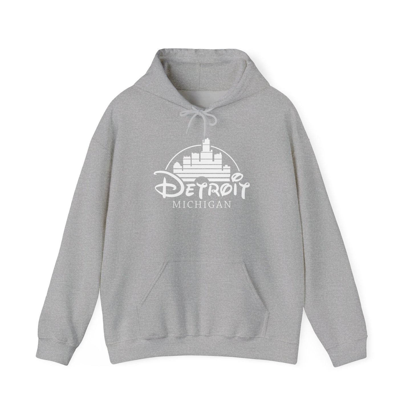 Detroit Michigan walt disney style font Unisex Heavy Blend™ Hooded Sweatshirt