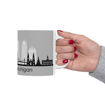 Detroit City Skyline Ceramic Mug