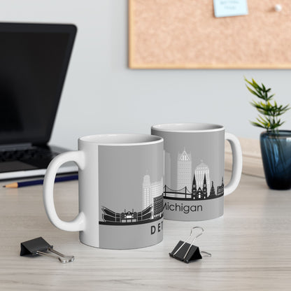 Detroit City Skyline Ceramic Mug