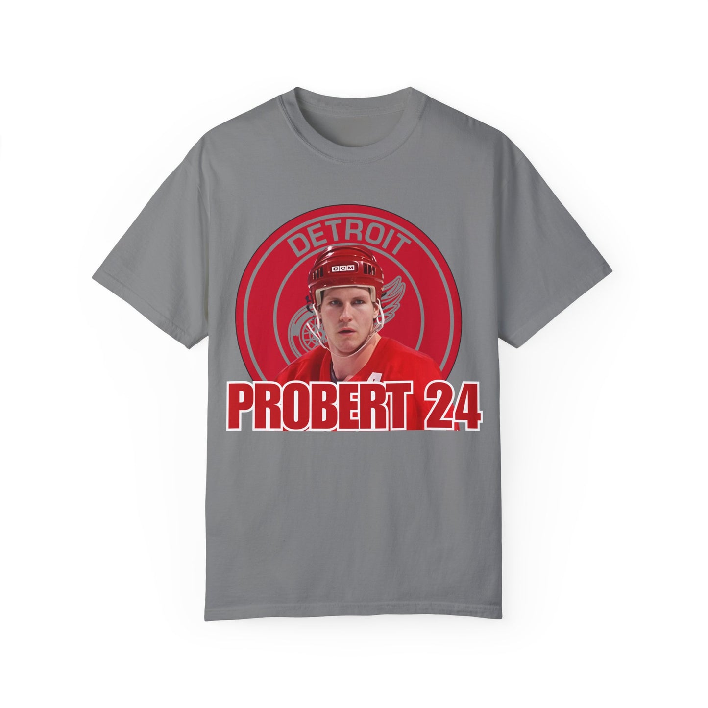 Bob Probert Detroit Red Wings #24 Unisex Garment-Dyed T-shirt, Vintage Hockey