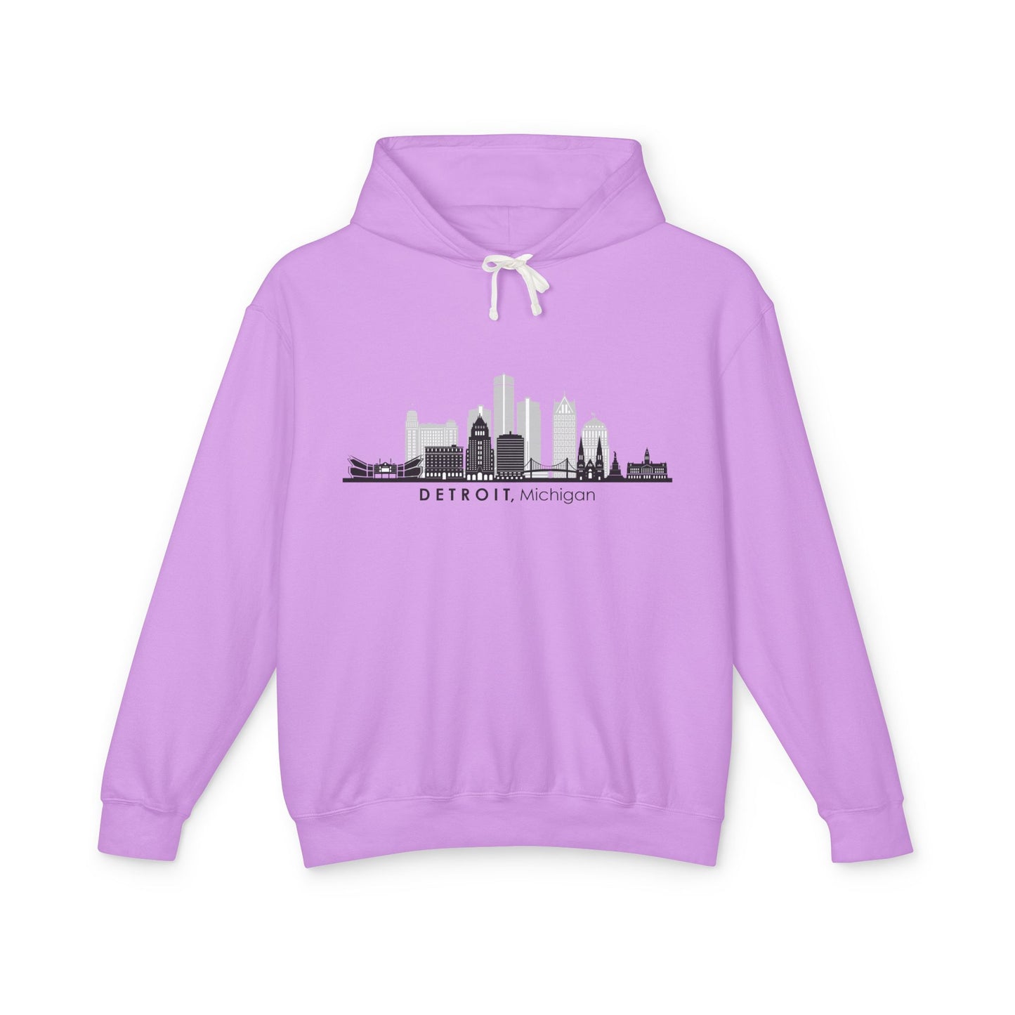 Detroit City Skyline Lightweight Hoodie