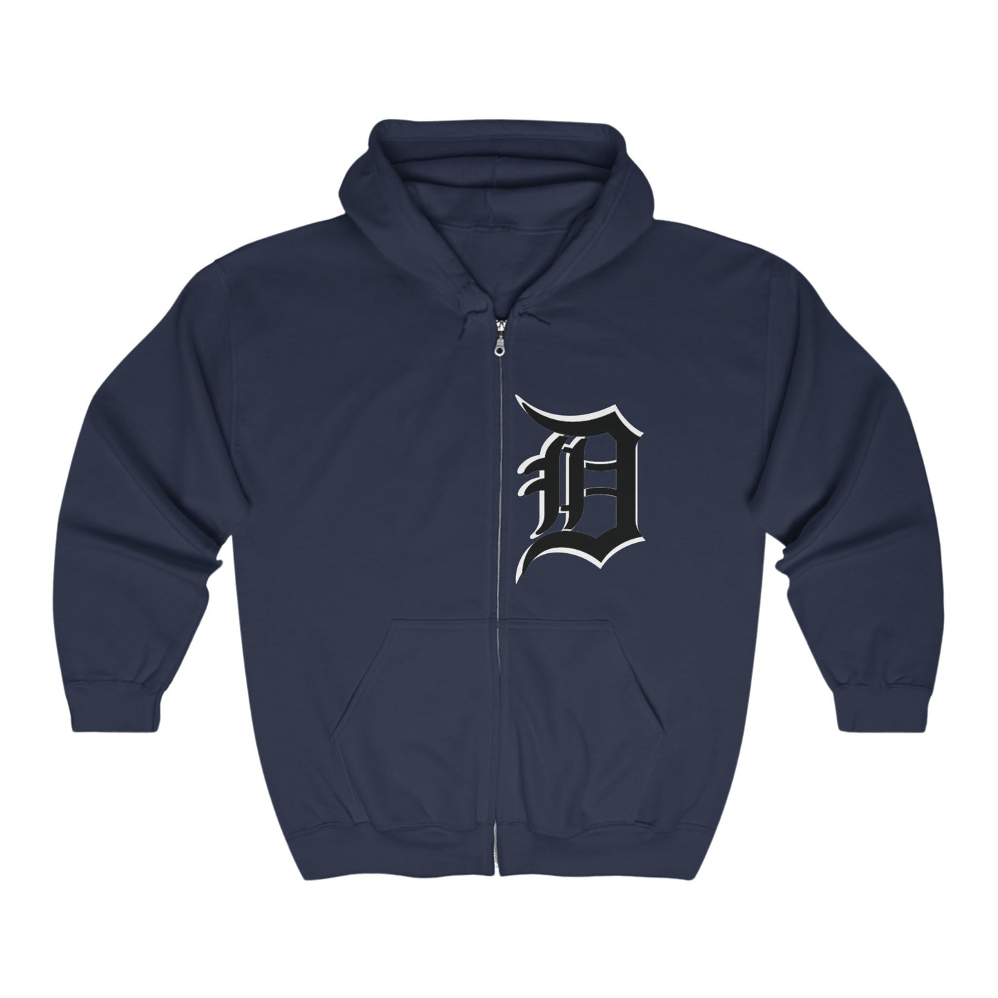 Detroit 313 Design Full Zip Hoodie, Vintage Urban Streetwear, Detroit City