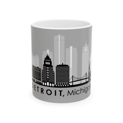 Detroit City Skyline Ceramic Mug