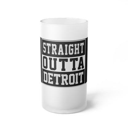 Frosted Glass Beer Mug Straight Outta Detroit