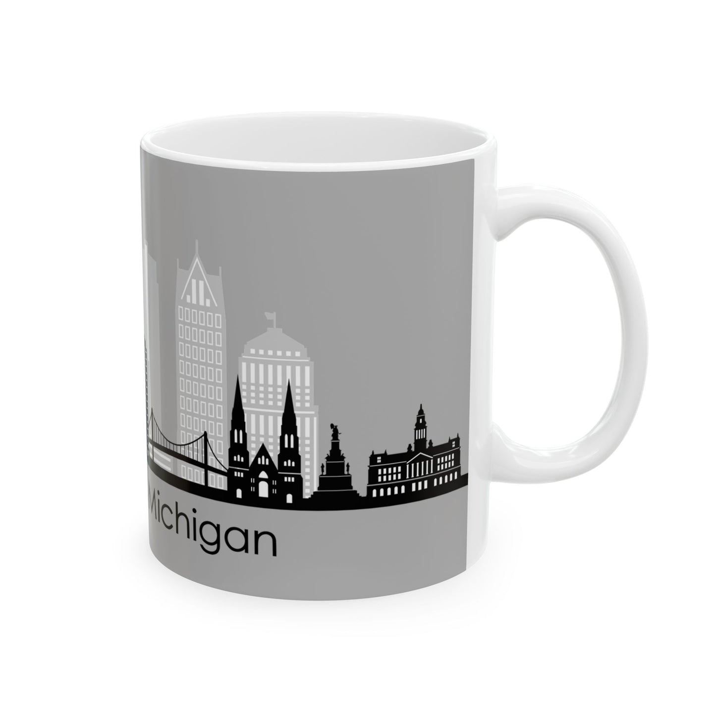 Detroit City Skyline Ceramic Mug