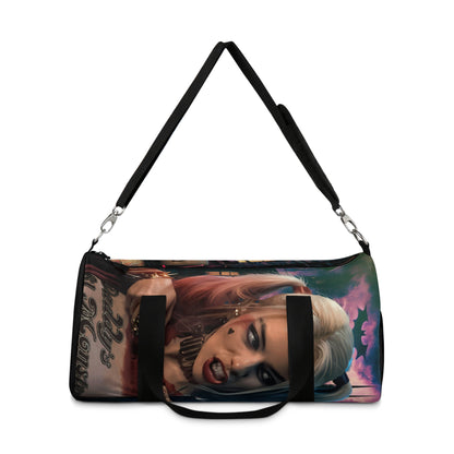 Harley Quinn Duffel Bag, Gym Bag, Workout Bag, Travel Bag, Fan Art Duffel, Comic