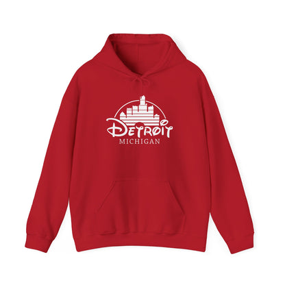 Detroit Michigan walt disney style font Unisex Heavy Blend™ Hooded Sweatshirt