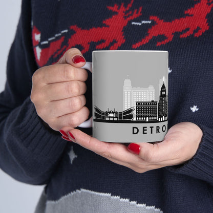 Detroit City Skyline Ceramic Mug