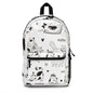 Cat Backpack, Black and White Cat Pattern, School Bag, Travel Backpack, Animal