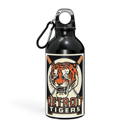 Water Bottle, Detroit Tigers Vintage Team Logo with Michigan and Trumbull,