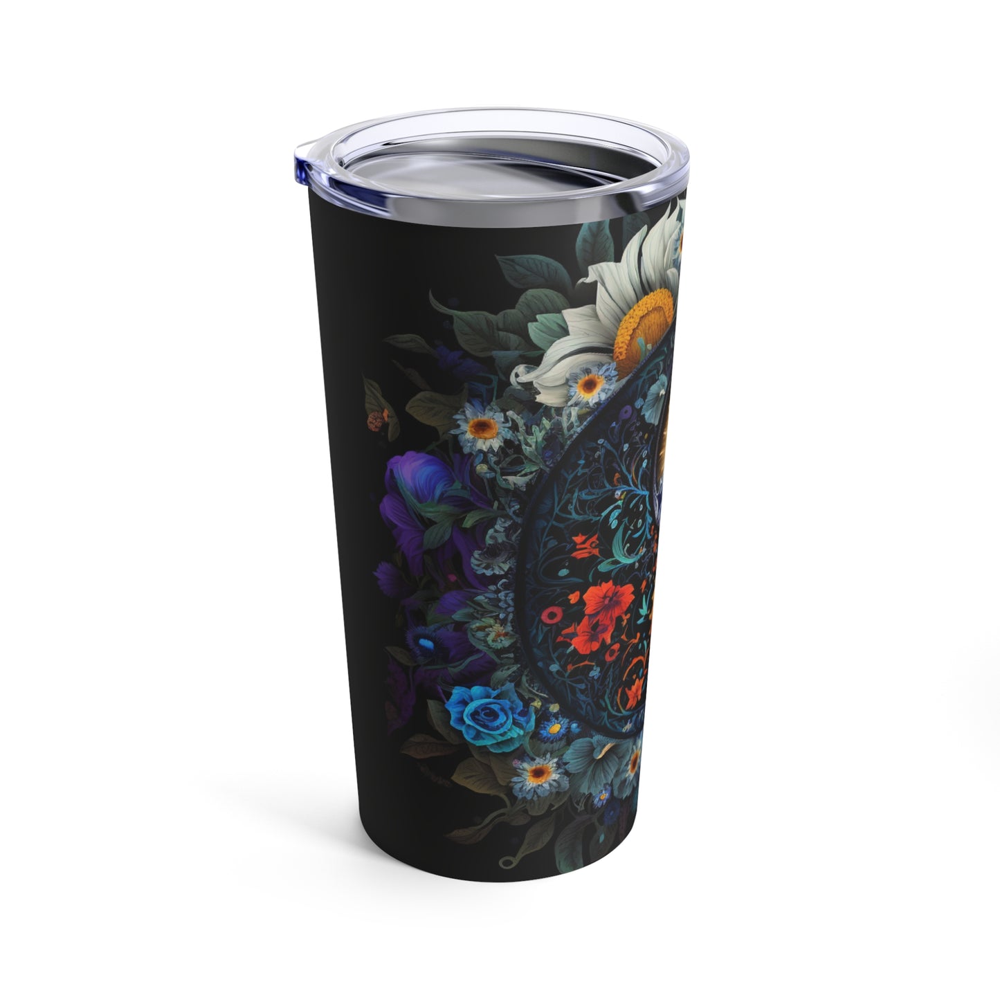 Celestial Sun Moon Yin Yang Zodiac Tumbler 20oz, Astrology Drinkware, Galaxy